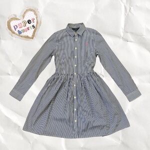 Ralph Polo Lauren Blue Pinstripe Dress with removable belt 🐎💙